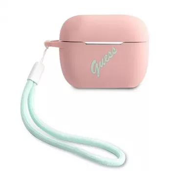 GUESS GUACAPLSVSPG AirPods Pro maciņš silikona Vintage Pink Green
