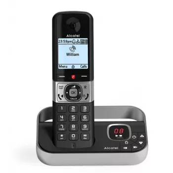 Alcatel F890 Voice DECT bezvadu telefons ar atbildētāju, melns/sudraba