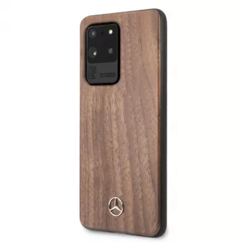 Mercedes-Benz Wood Line Walnut cietais vāciņš Samsung Galaxy S20 Ultra (G988) - Brūns