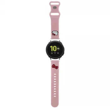Hello Kitty universāla silikona pulksteņa siksniņa ar Kitty galvas motīvu, rozā, 20mm
