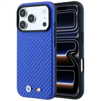 BMW M Carbon Printed Ring MagSafe vāciņš iPhone 18 Pro / 17 Pro - zils