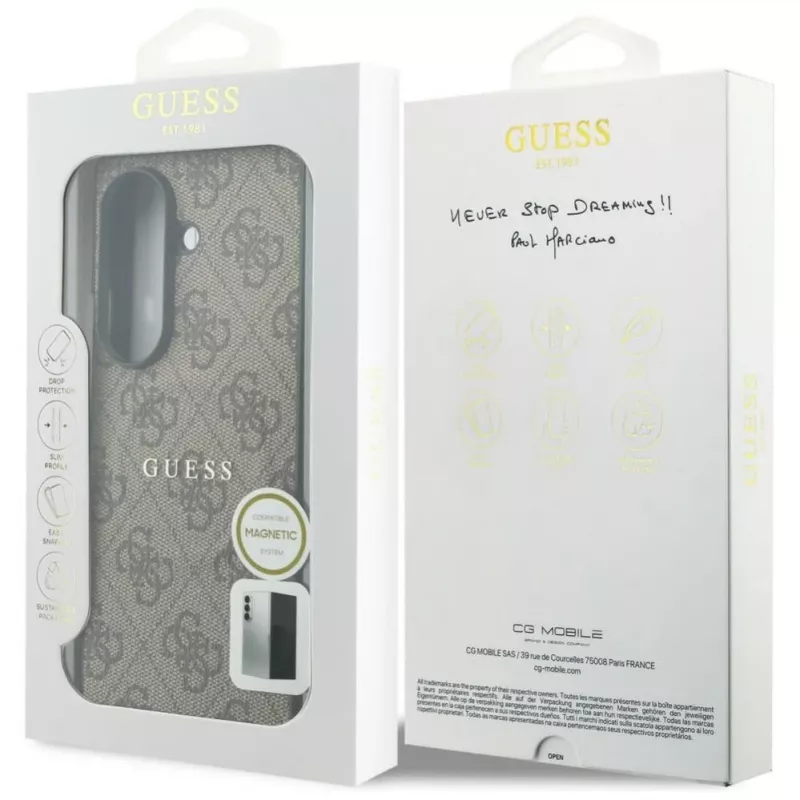 GUESS 4G Classic MagSafe maciņš Samsung Galaxy Z Fold 8 Ultra - Brūns