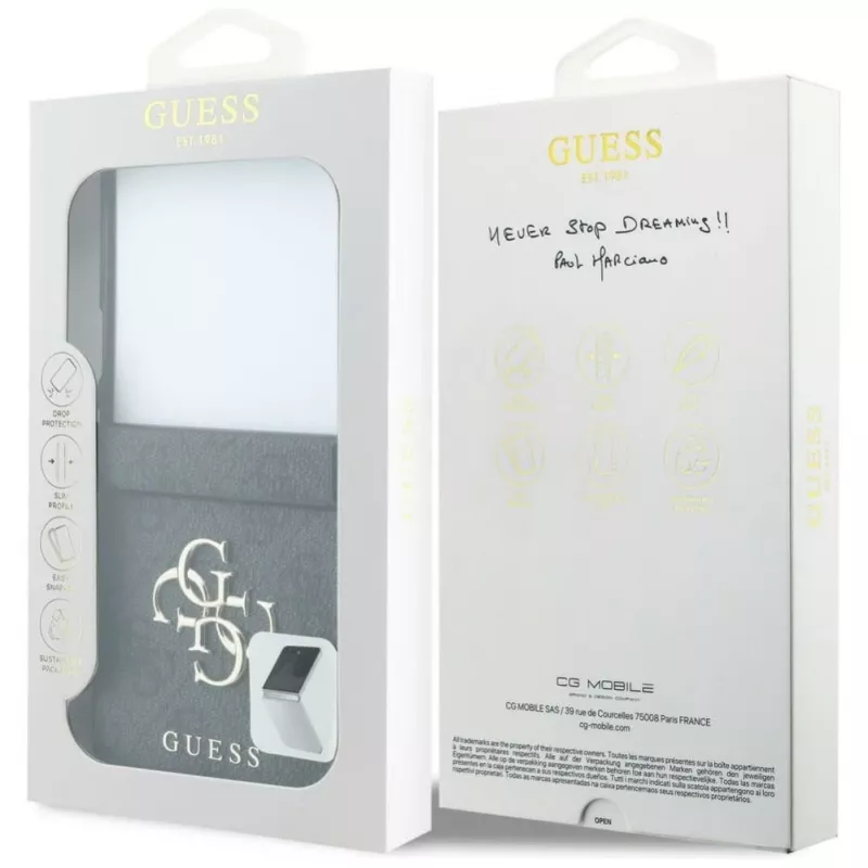 GUESS Big 4G Logo maciņš Samsung Galaxy Z Flip 5 - Melns