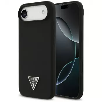 GUESS silikona trīsstūra loga MagSafe apvalks iPhone Air, melns