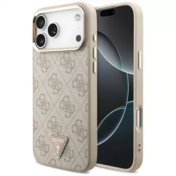 GUESS 4G Triangle Logo MagSafe maciņš iPhone 18 Pro Max / 17 Pro Max - Rožu zelts