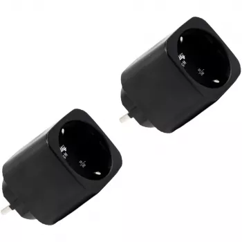 Shelly Plug M Gen3 Black 2-Pack viedais kontaktdakša ar jaudas mērīšanu, Wi-Fi un Bluetooth, 13A, enerģijas uzraudzība, Schuko
