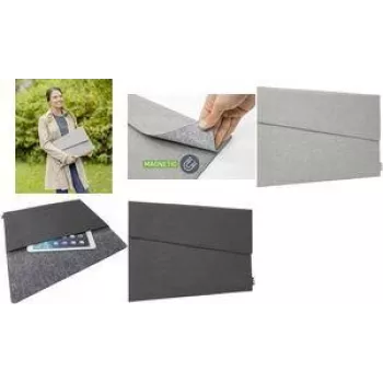 SIGEL BA503 Laptopa un planšetdatora maciņš līdz 15,6 collām, pelēks, pārstrādāts PET