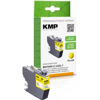 KMP atjaunotā dzeltenā tintes kasetne Brother LC422XLY (MFC-J5340DW, MFC-J5740DW, MFC-J6540DW, MFC-J6940DW) - augsta ienesīguma 1500 lapas