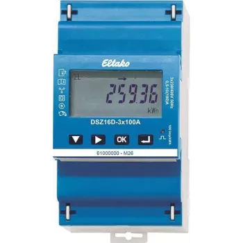 Eltako DSZ16D-3x100A Trīsfāzu enerģijas skaitītājs, tiešā mērīšana, MID sertificēts, 100A, DIN sliede