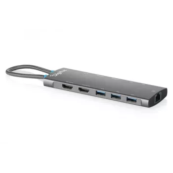 DIGITUS USB-C dokstacija, 11 portu, trīs displeji, 100W PD