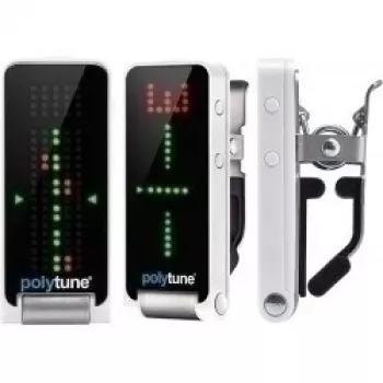 TC Electronic PolyTune Clip skaņotājs - polifoniskais, hromātiskais, stroboskopiskais, automātiski orientējamais LED, melns