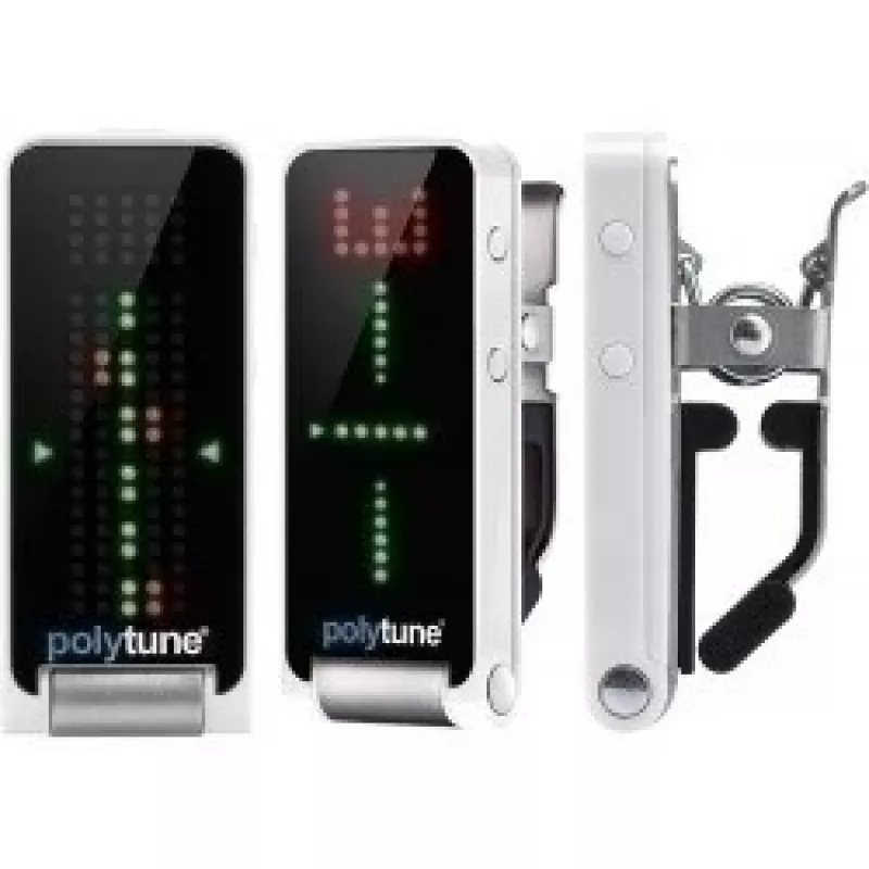 TC Electronic PolyTune Clip skaņotājs - polifoniskais, hromātiskais, stroboskopiskais, automātiski orientējamais LED, melns