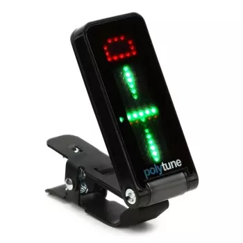TC Electronic PolyTune Clip skaņotājs - polifoniskais, hromātiskais, stroboskopiskais, automātiski orientējamais LED, melns
