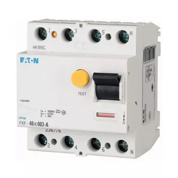 Eaton PXF-40/4/03-A Noplūdes strāvas aizsardzības slēdzis (RCCB), 40 A, 4 polu, 300 mA, A tips, 230/400 V AC