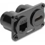 Delock Dual Panel Mount RJ45 Cat.6 + HDMI 4K ligzda melna