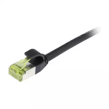 Synergy21 CAT6A S/FTP plānais savienojuma kabelis, 10m, melns, LSZH, AWG28, 500MHz, 10Gbps, RJ45