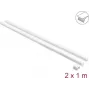 Delock pašlīmējošs kabeļu kanāls ar bīdāmu vāku 24 x 14 mm, ieskaitot savienotāju - 1 m garumā, 2 iepakojumā, balts