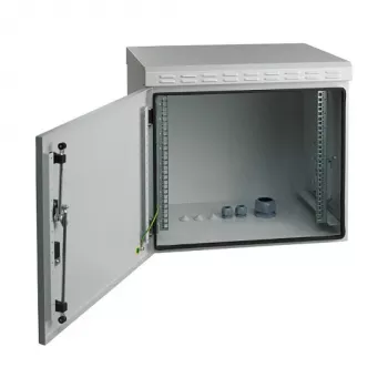 EFB 19 inch sienas skapis 9U dziļums 450mm IP55 salikts RAL7035 pelēks
