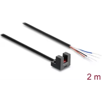 Delock Dakšveida gaismas barjera 5 mm L tips ar 4 atvērtiem kabeļa galiem NPN L/D izvēlams 2 m