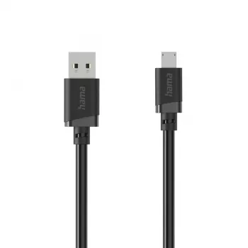 Hama USB-A uz Micro-USB kabelis, 2 m, melns