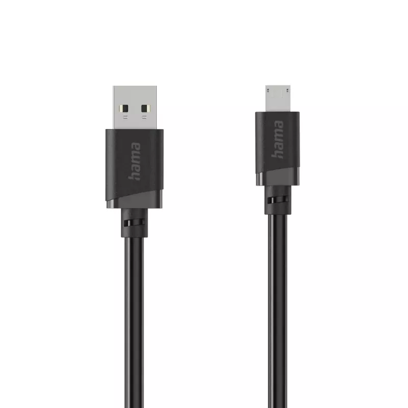 Hama USB-A uz Micro-USB kabelis, 2 m, melns