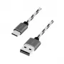 LogiLink USB 2.0 Type-C 3 gab. kabeļu komplekts, USB-C vīrietis uz USB-A vīrieti, alumīnija korpuss, neilona pīts, balts/melns
