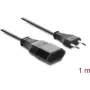 Delock Europlug pagarinātājs CEE 7/16 vīrietis uz sievieti 2 x 0,75 mm², 1 m, melns