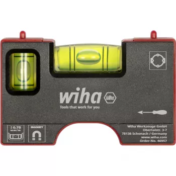 WIHA Mini līmeņrādis kabatā 8 cm Pelēks/Sarkans ar magnētu