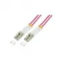 LogiLink OM4 LC/LC Duplex daudzmodu optiskās šķiedras savienojuma kabelis, 75m, LSZH, Aqua