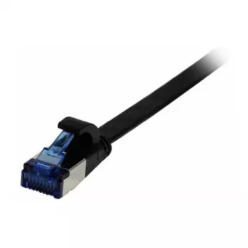 SYNERGY21 CAT6A U/FTP plakanais Superflex savienojuma kabelis RJ45, 15m, melns, 500MHz, AWG32, TPE