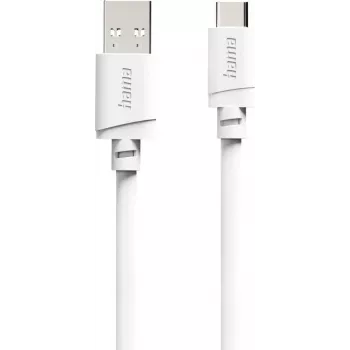 Hama USB-A uz USB-C kabelis, 2 m, balts