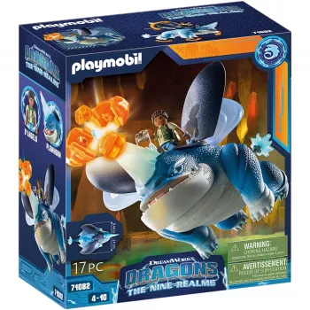 Playmobil 71082 Dragons: The Nine Realms - Plowhorn un D'Angelo ar kristāla ieža sprādziena funkciju