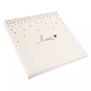 Goldbuch Raining Hearts Bēšs Fotoalbums, 60 baltas lapas, cietie vāki, PU vāks, 31x30 cm