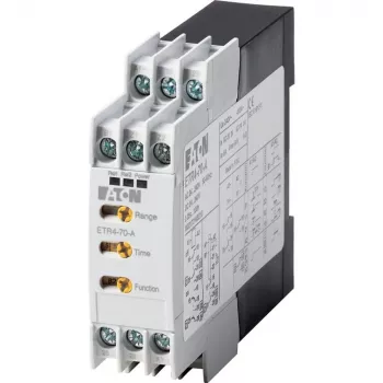 Eaton ETR4-70-A Daudzfunkciju laika relejs, 24-240 V AC/DC, 2 pārslēgšanas kontakti, 0.05 s-100 h, DIN sliede
