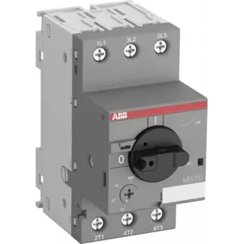 ABB MS116-0.16 Manuālais motora aizsardzības slēdzis, 0,1-0,16 A, 3 polu, izslēgšanas klase 10, 690V AC, skrūvju spailes