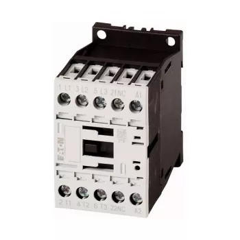 EATON Moeller DILM9-01 24 V DC 3 polu kontaktora relejs, 9 A, 4 kW, 1 NC palīgkontakts, skrūvju spailes, DIN sliedes stiprinājums