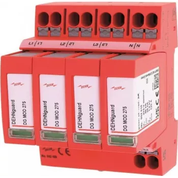 DEHN DG MP TNS 275 Type 2 pārsprieguma aizsardzības ierīce, 4 polu, 275V AC, 20kA