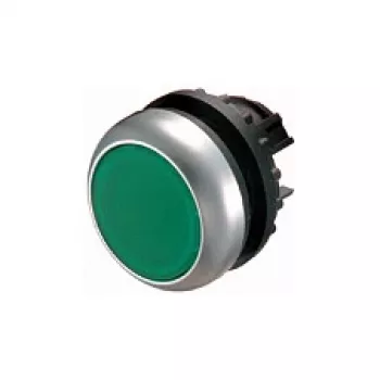 Eaton M22-D-G plakanais spiedpogas izpildmehānisms, zaļš, momentāns, 22,5 mm, IP66/IP67/IP69K