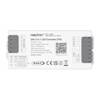 MIBOXER DL2 Synergy 21 LED DALI 3in1 kontrolieris (DT8) ar MiLight/MiBoxer RF, 5 kanālu RGB+CCT, 12-24V DC, 15A maks.