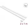 Delock pašlīmējošs kabeļu kanāls ar bīdāmu vāku 40 x 19 mm, savienotājgabals, 1 m, 2 gab., balts