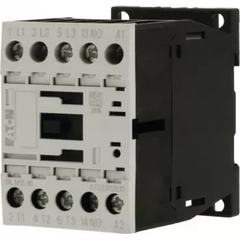 EATON DILM12-10 24VDC Strāvas kontaktors 3-polu 1NO 12A 5.5kW 400V AC-3 DIN sliede