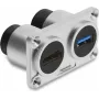 Delock Dual Panel Mount Socket USB 5 Gbps Type-A Female + HDMI Female 4K Silver