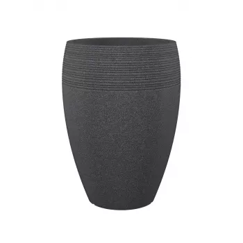 Emsa Landhaus puķu pods 283/65 Black-Granite D47 – 47 cm apaļš stādītājs, 38 L, UV un sala izturīgs, iekštelpām/ārā