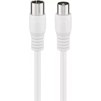 Wentronic Goobay koaksiālais antenas kabelis, A+ klases ekranējums >85 dB, dubultā ekranēšana, 75 omi, 1,5 m, balts, koaksiālais vīrietis uz koaksiālo sievieti