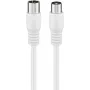 Wentronic Goobay koaksiālais antenas kabelis, A+ klases ekranējums >85 dB, dubultā ekranēšana, 75 omi, 1,5 m, balts, koaksiālais vīrietis uz koaksiālo sievieti