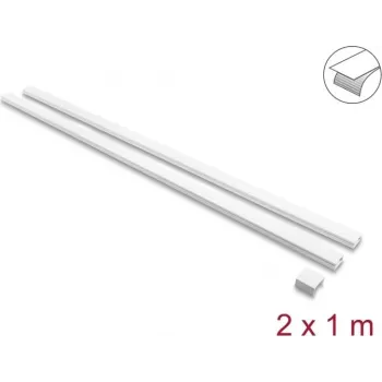 Delock pašlīmējošs kabeļu kanāls ar bīdāmu vāku 30 x 14 mm, iesk. savienotājs - 1 m, 2 gab., balts