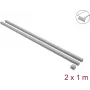 Delock pašlīmējošs kabeļu kanāls ar bīdāmu vāku 24 x 14 mm, 1 m, 2 iepakojumā, pelēks, ar savienotāju