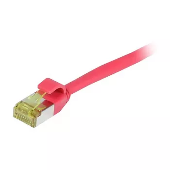 SYNERGY21 CAT6A S/FTP plānais patch kabelis RJ45, 10m, sarkans, 500MHz, LSZH/TPE Superflex, AWG28, CAT7 izejmateriāls