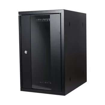 ALLNET 19 collu sienas stiprinājuma vertikālais skapis T370 melns SMH sērija