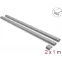 Delock pašlīmējošs kabeļu kanāls ar bīdāmu vāku 40 x 19 mm, ieskaitot savienotājelementu - garums 1 m, 2 gab., pelēks